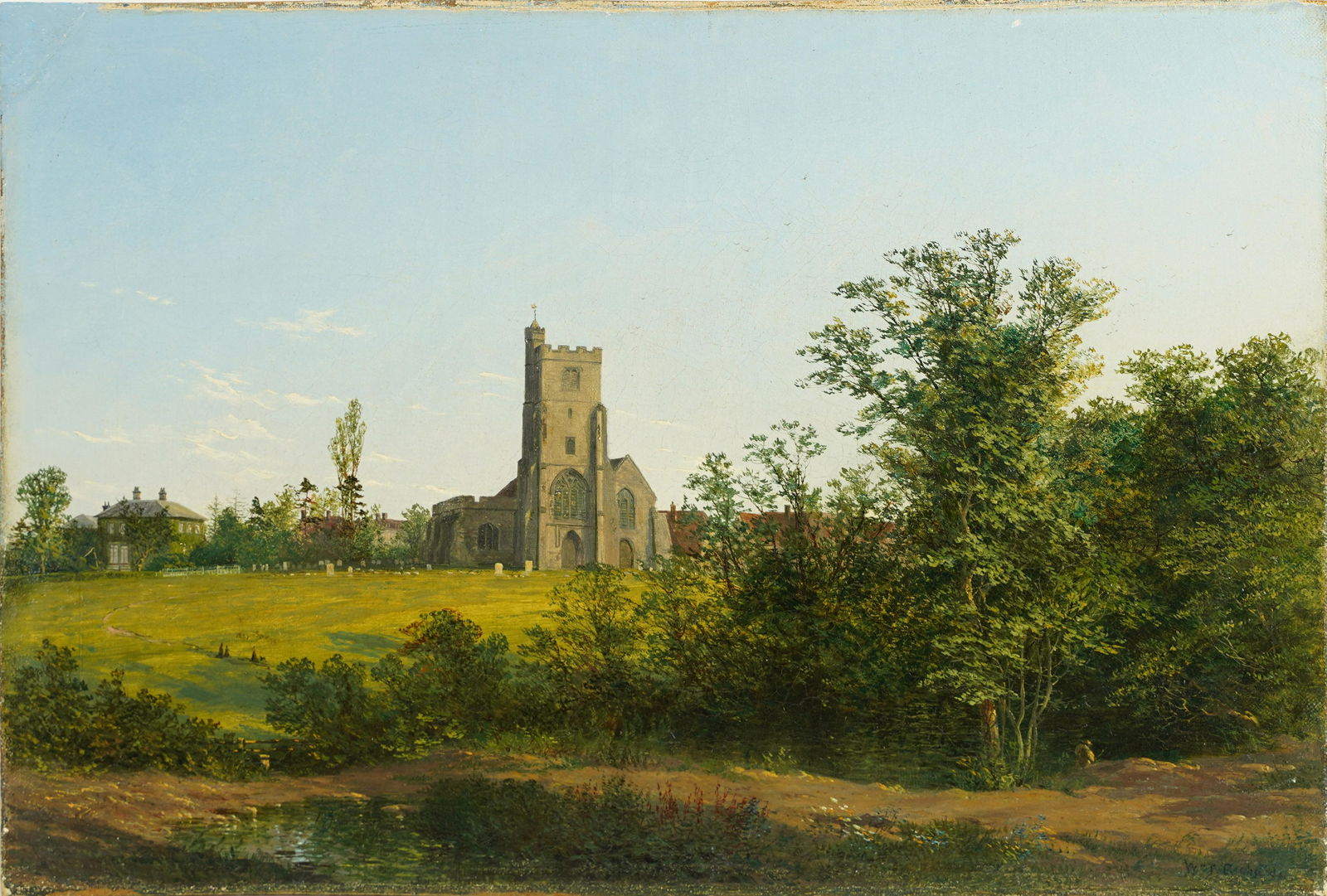 William Trost Richards 1833-1905 Signed Hudson River School Pre-Raphaelite Landscape Oil Painting (1 of 5)