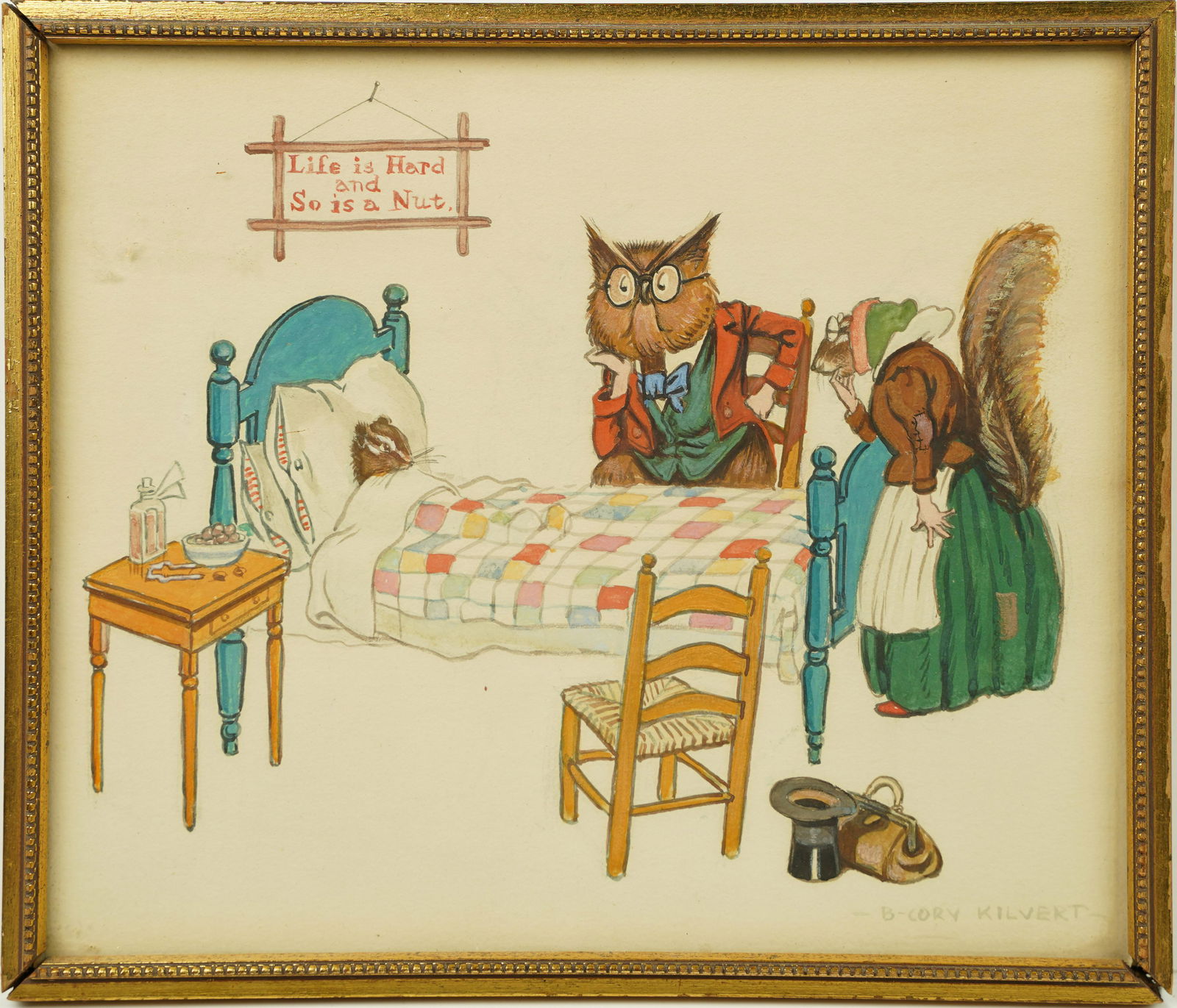 Benjaman Kilvert Signed Antique American Illustration Animal Painting (1 of 6)