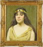 19th Century Beautiful Young Woman Original Framed American Oil Painting Portrait