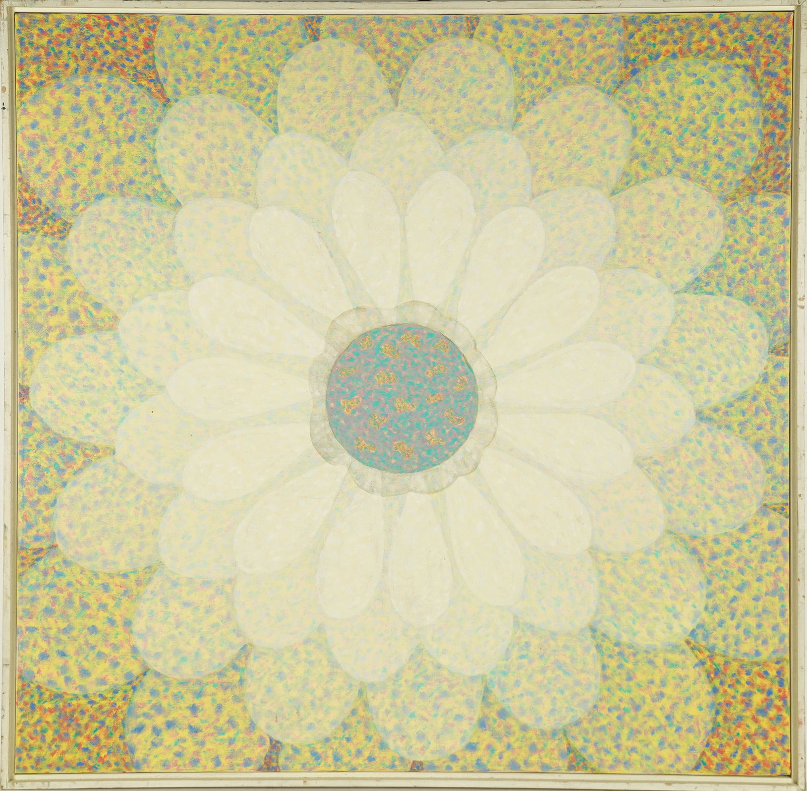 Amazing Modern Op Art Pop Art Abstract Flower Still Life Original Oil Painting (1 of 7)