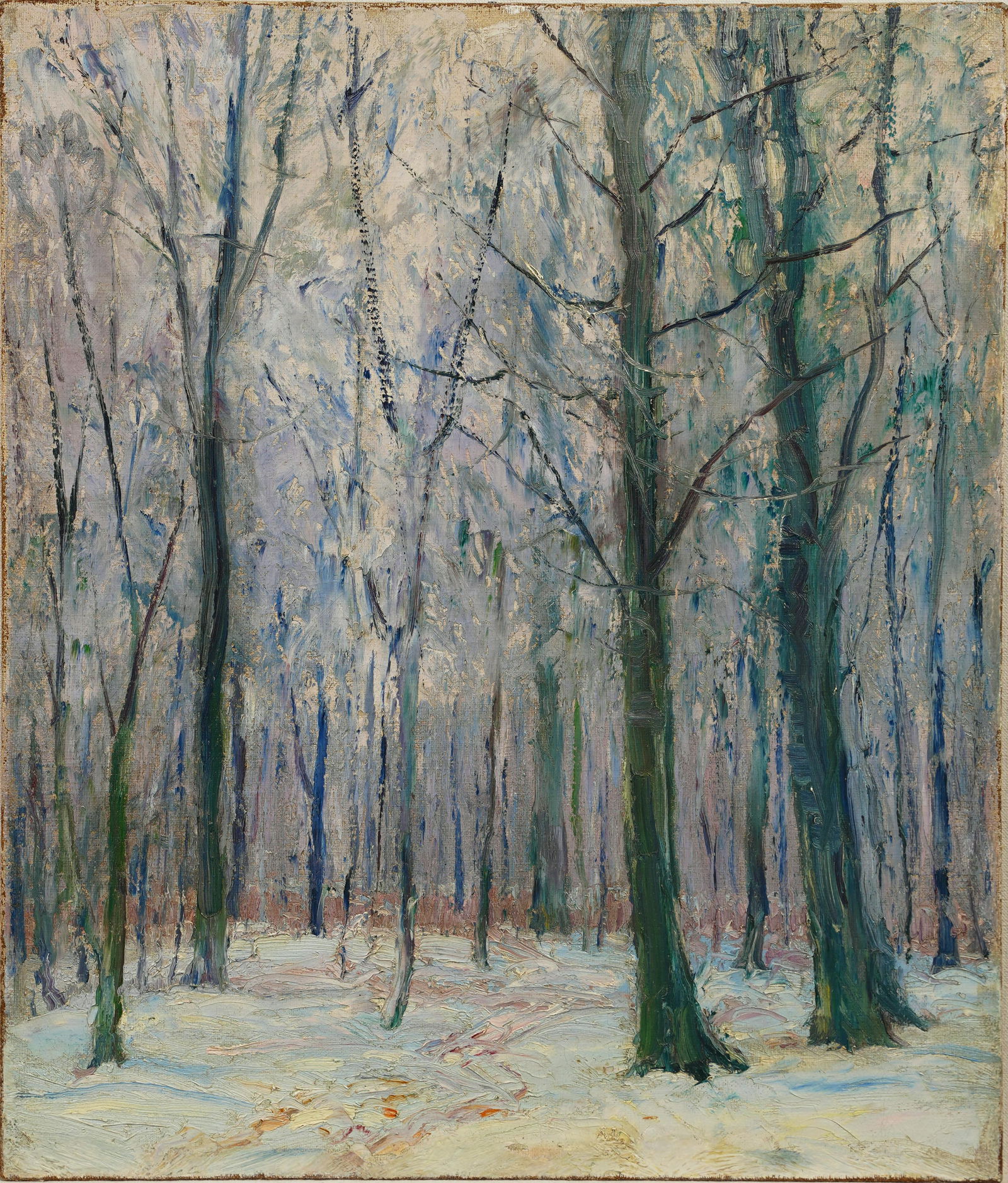 Antique Early American Impressionist Winter Pennsylvania Landscape Oil Painting (1 of 5)