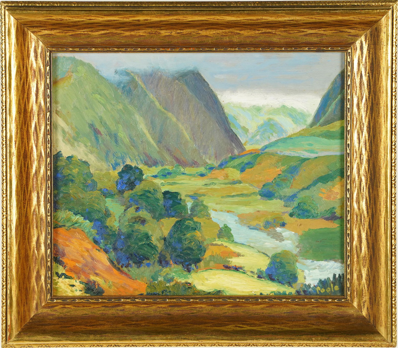 John Poole Iao Valley Impressionist Maui Hawaiian Landscape Original Panoramic Oil Painting (1 of 7)