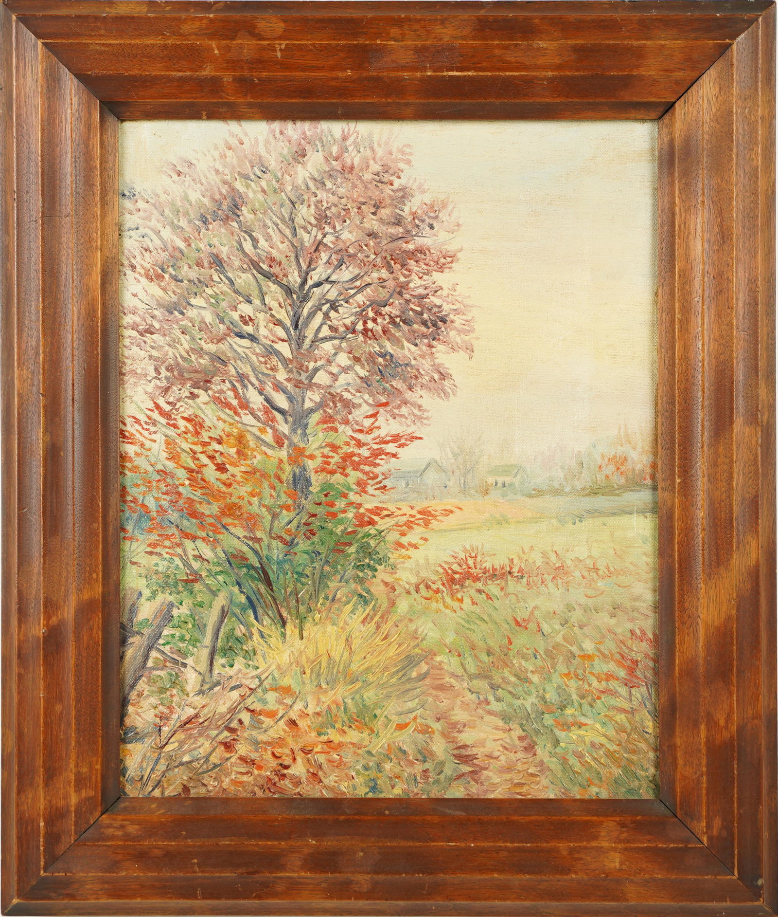 Antique American Impressionist Buck Co Pennsylvania Estate Landscape Framed Oil Painting: Oil on canvas. Framed. Image size, 9.5L x 12H.