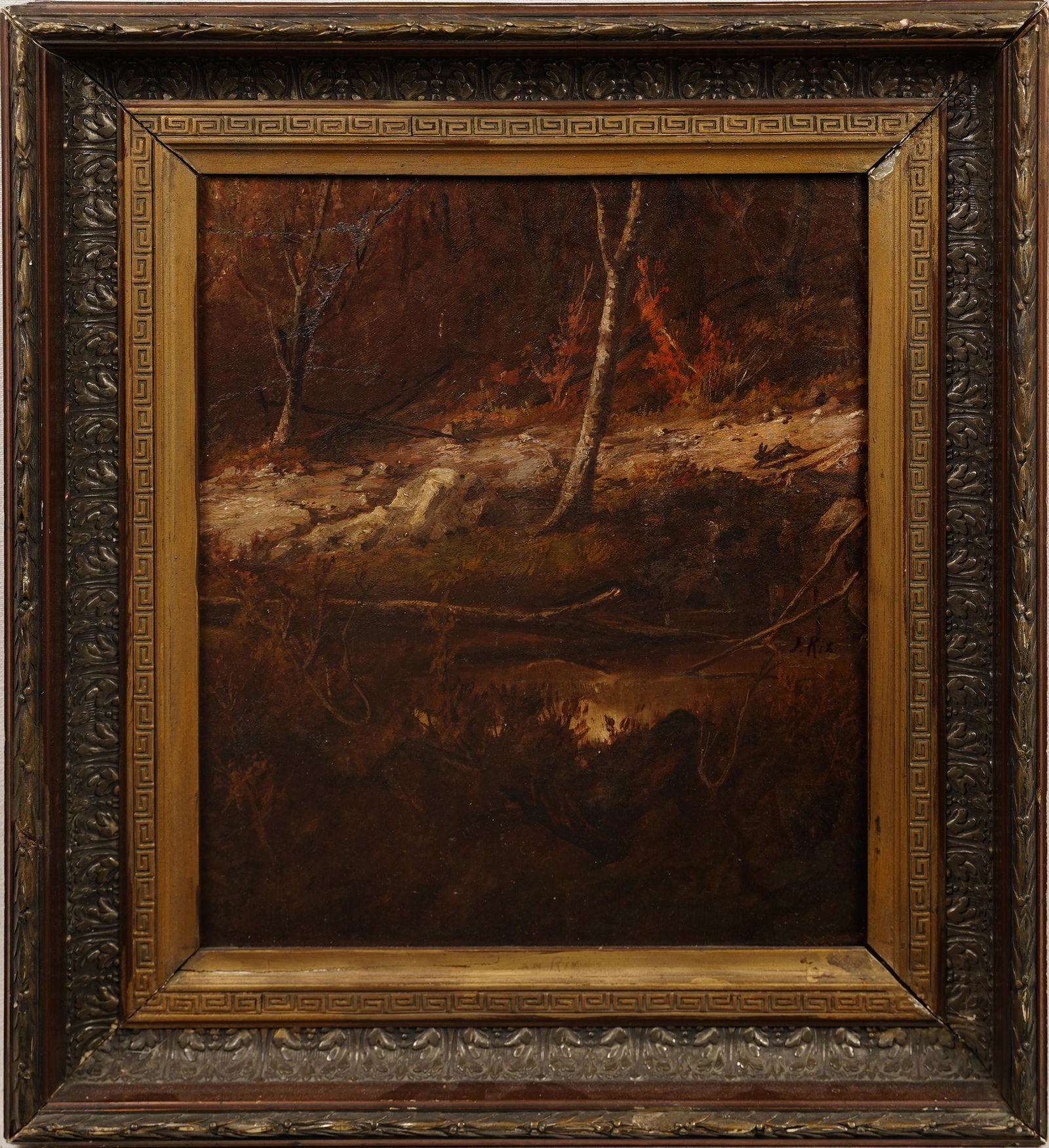 Julian Rix 1850-1903 Signed California Forest Landscape Hudson River School Framed Oil Painting (1 of 6)