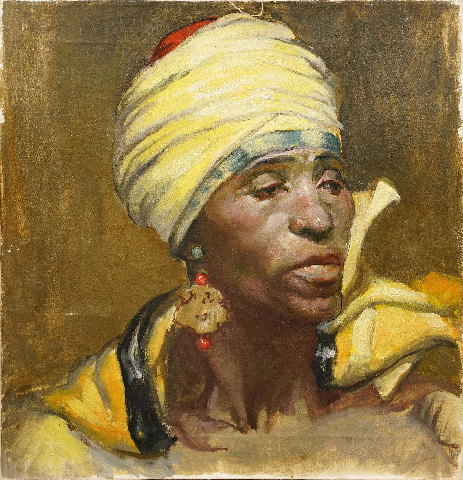 Antique Orientalist Black Male African Portrait 19th Century Finely Painted Oil Painting (1 of 4)