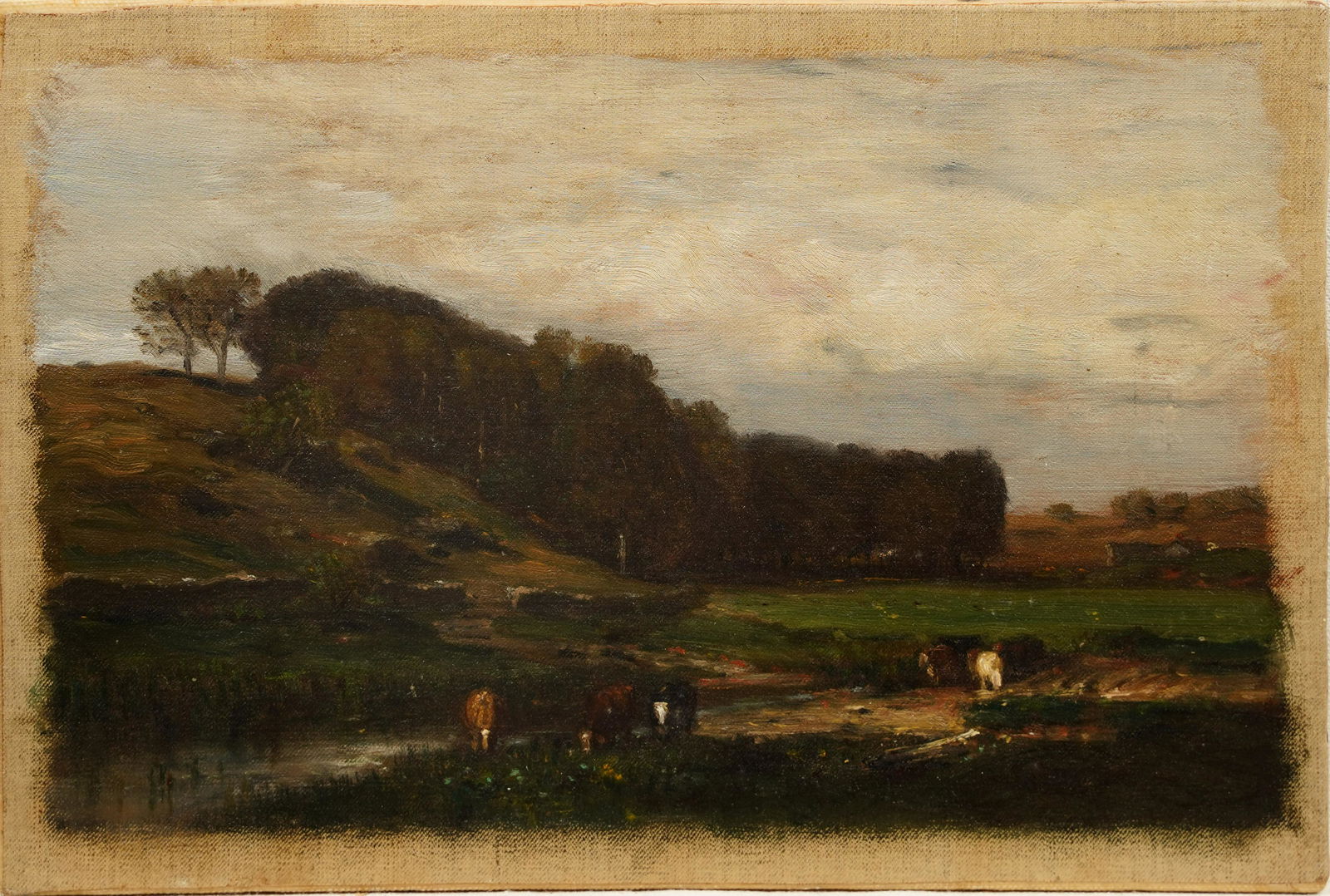 Samuel Colman Antique Hudson River School Exhibited Cow Landscape Oil Painting (1 of 5)