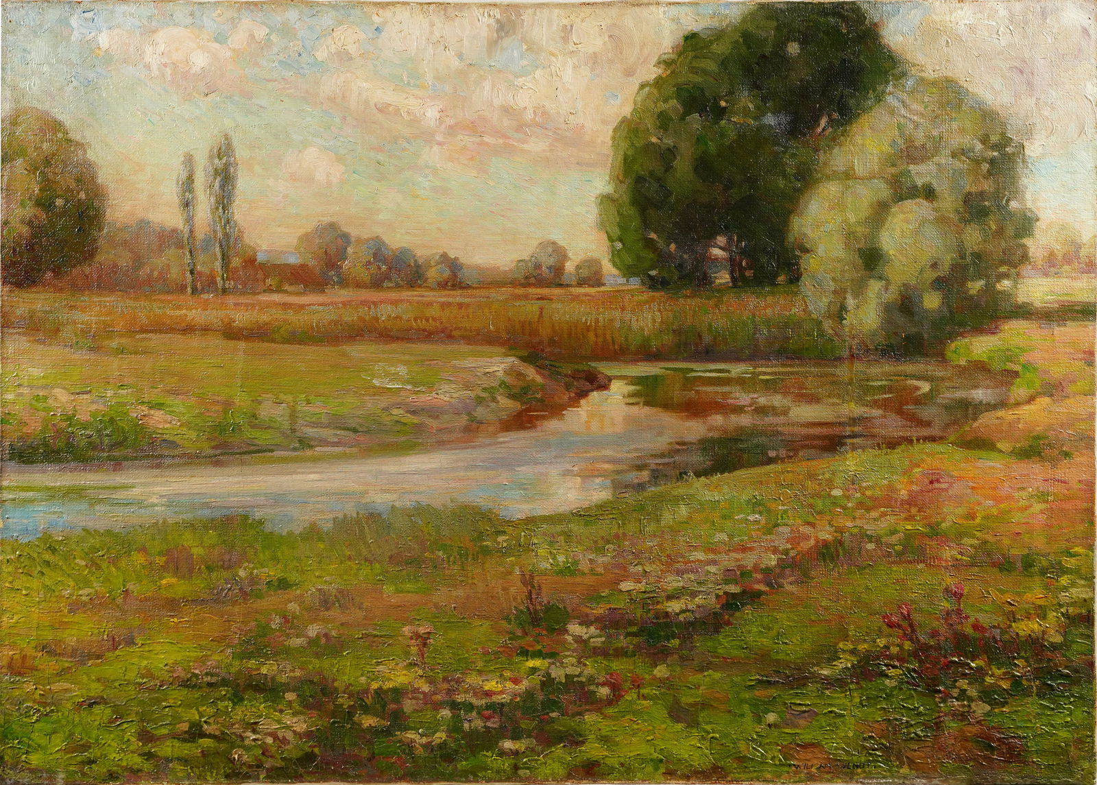 Huge Antique California Wild Flower Landscape Oil Painting Attributed to William Wendt (1 of 6)