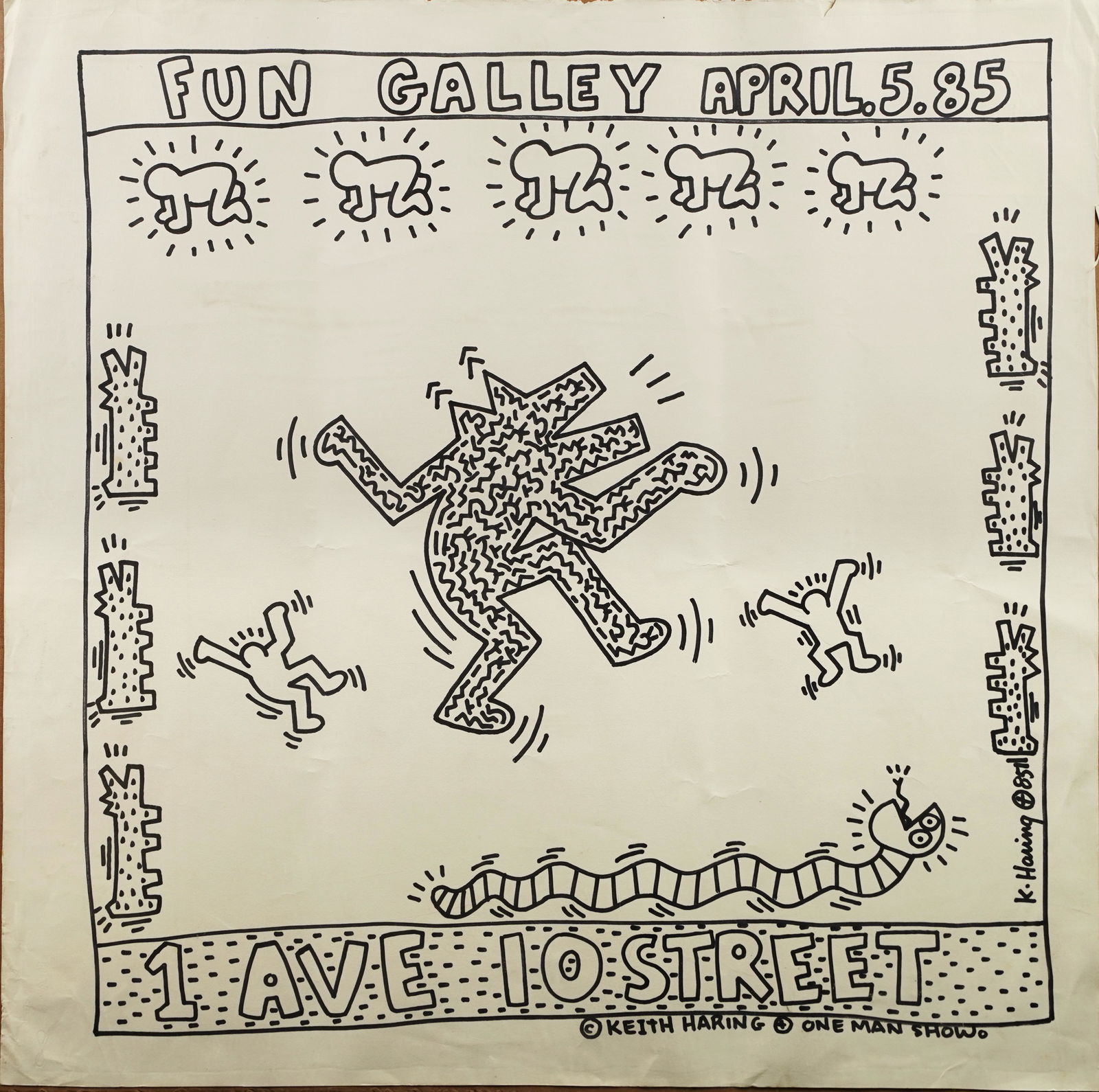 Attributed To Keith Haring Original Marker On Paper Vintage Pop Art (1 of 6)