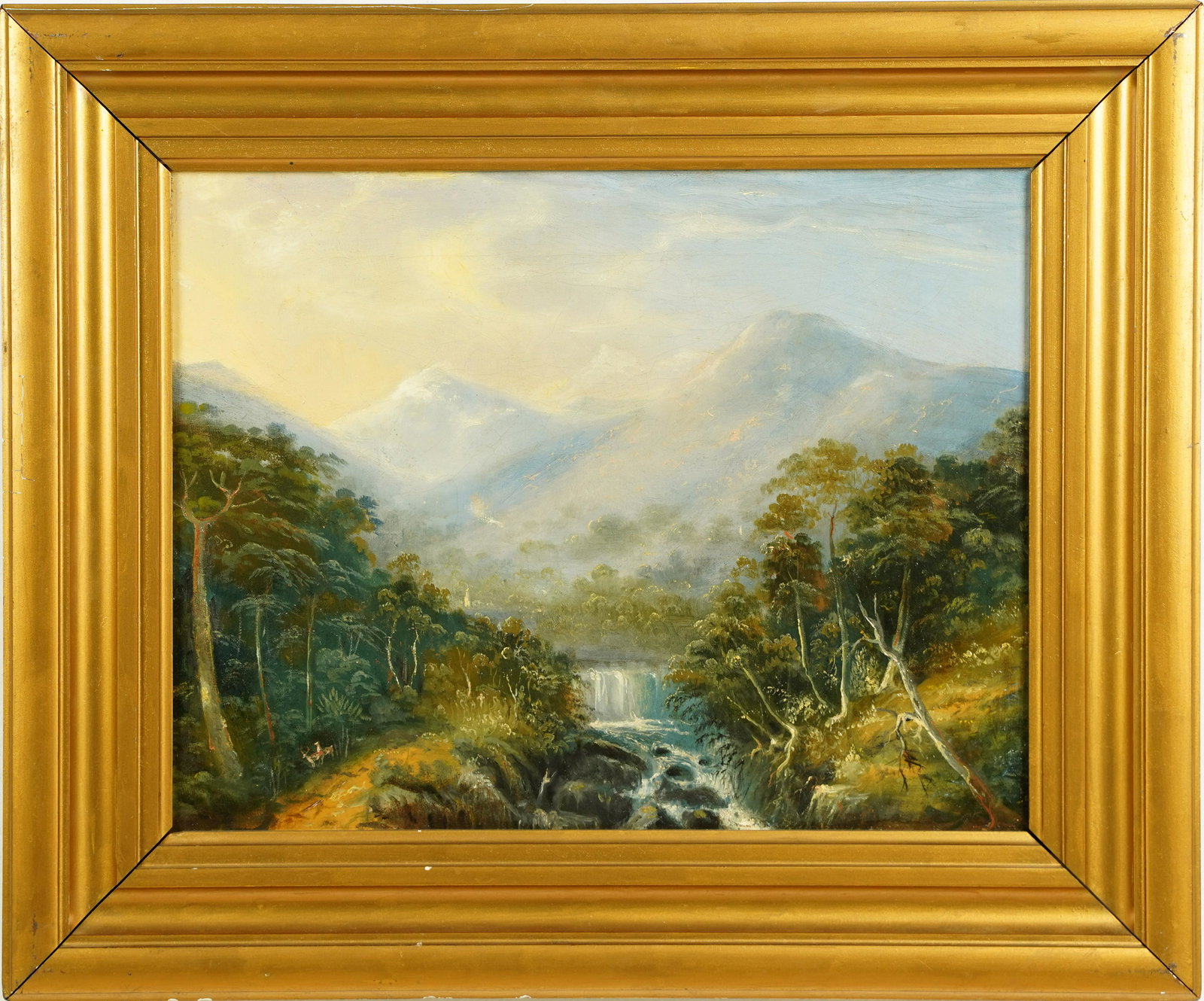 Antique American Hudson River School Landscape Framed Oil Painting (1 of 6)