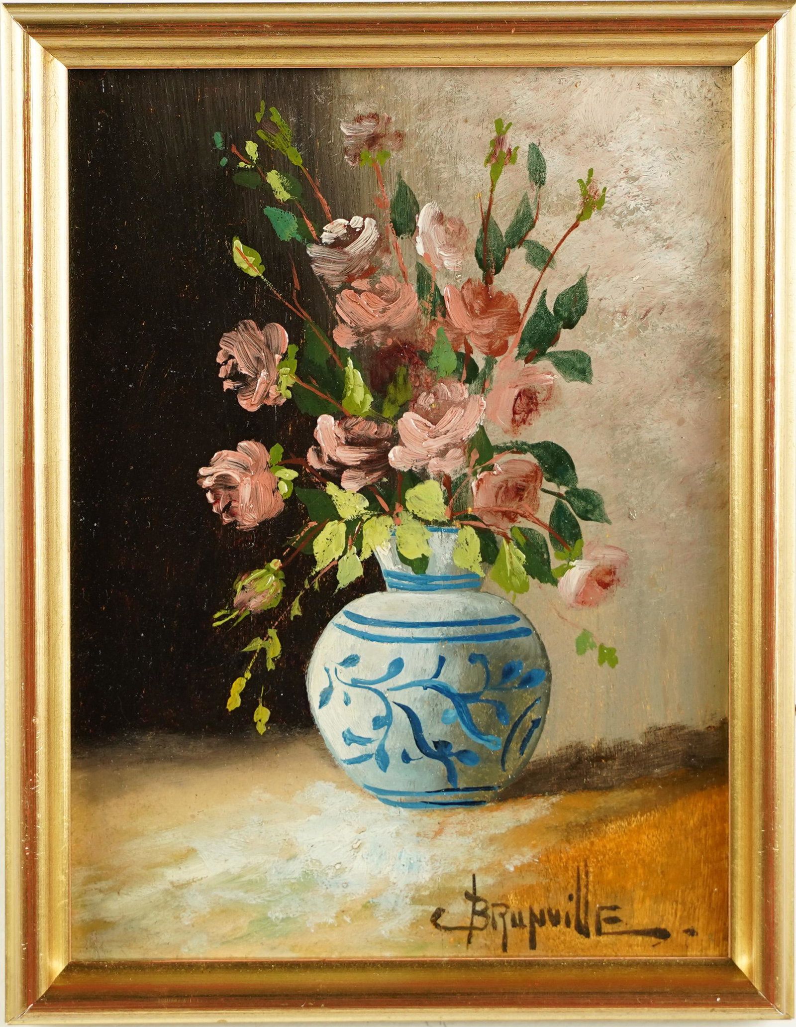 Antique French Impressionist Signed Still Life Oil Painting: Oil on board. Framed. Signed. Image size, 6L x 9H.