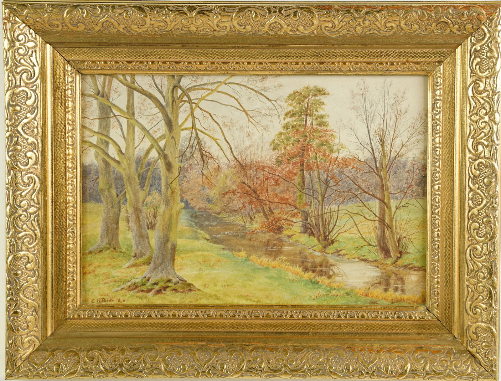 Signed Framed American Impressionist 1898 River Landscape Painting (1 of 6)