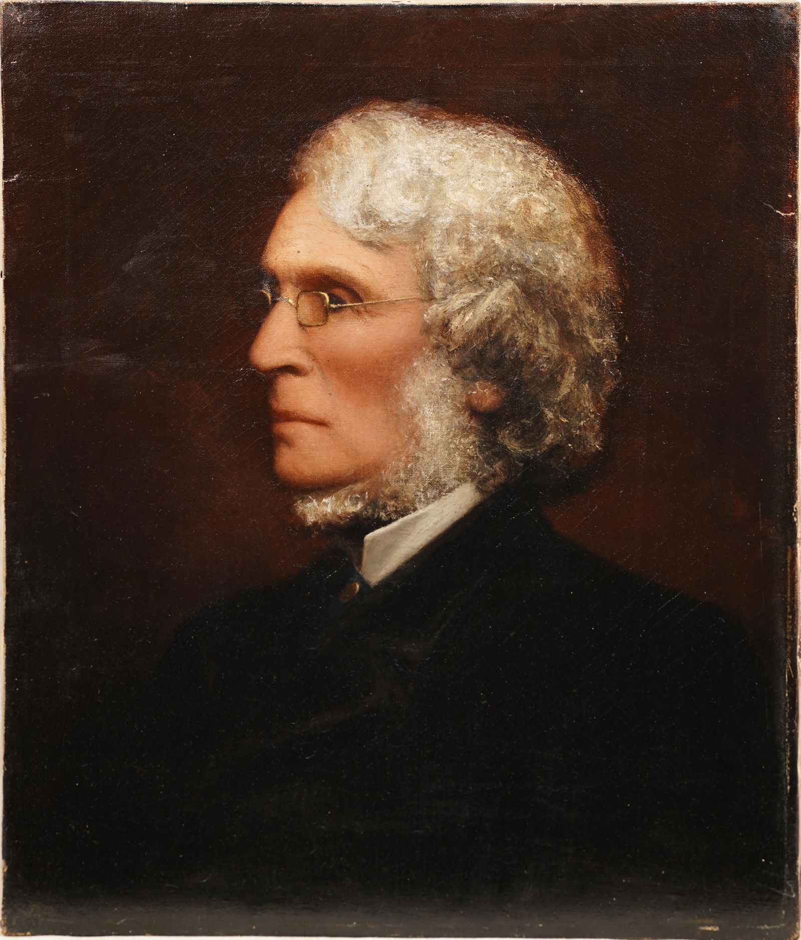 Antique American School Mid 19th Century Male Portrait Original Oil Painting (1 of 5)