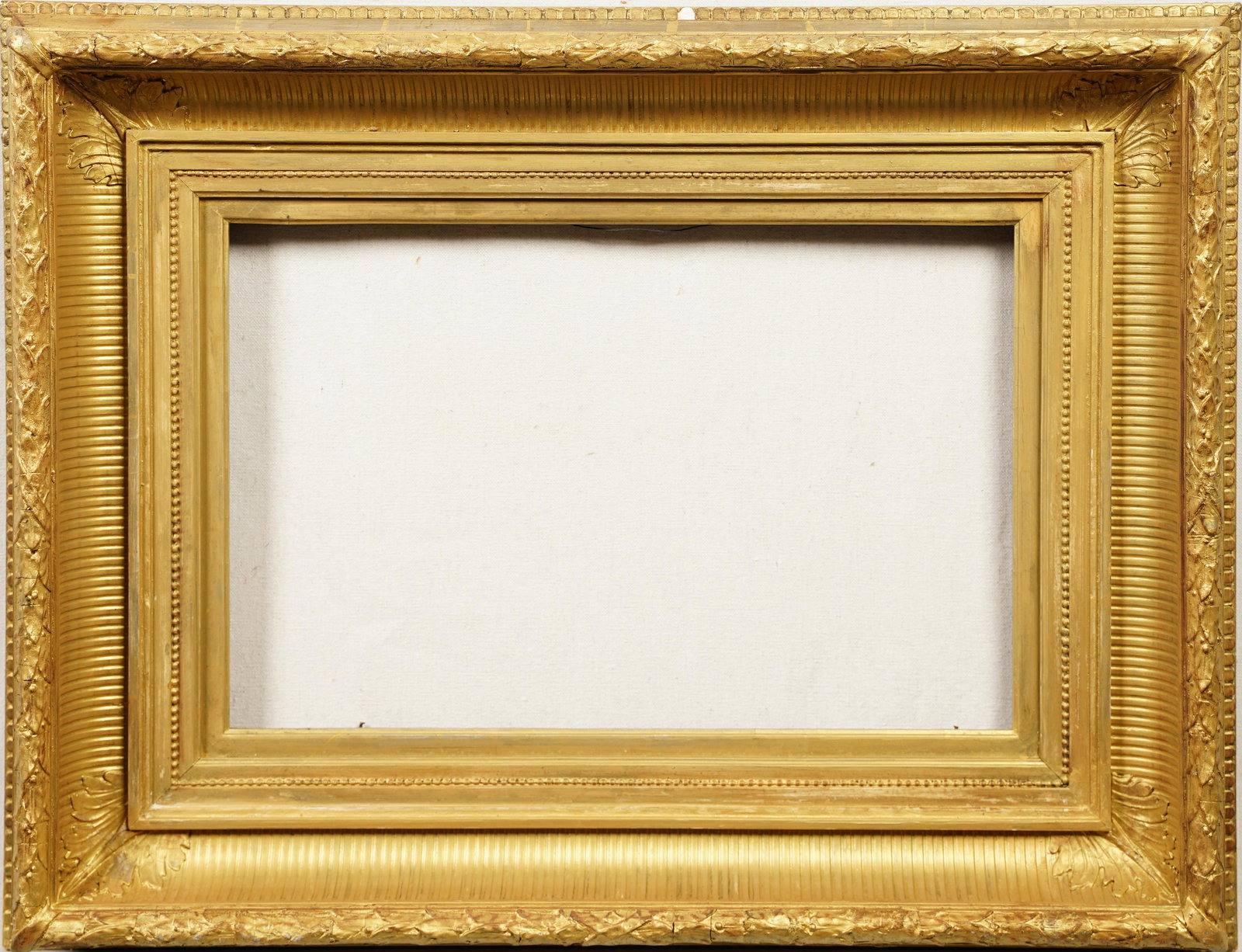 Museum Quality Fluted Cove Gold Leaf Antique Oil Painting Frame Standard 18L x 12H. (1 of 6)