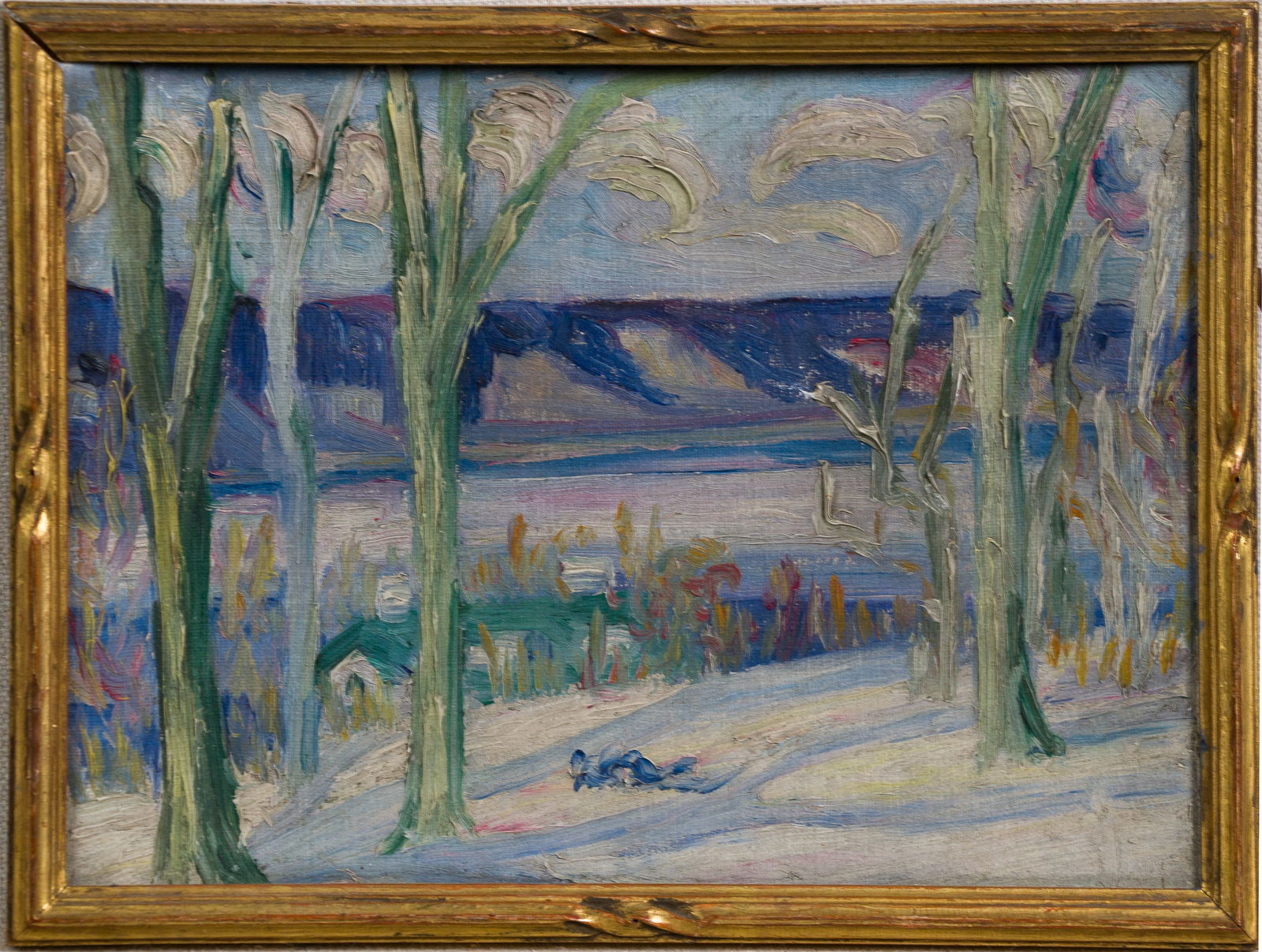 Antique American Female Modernist Fauvist Winter Landscape Oil Painting Dorothea A. Dreier (1 of 4)