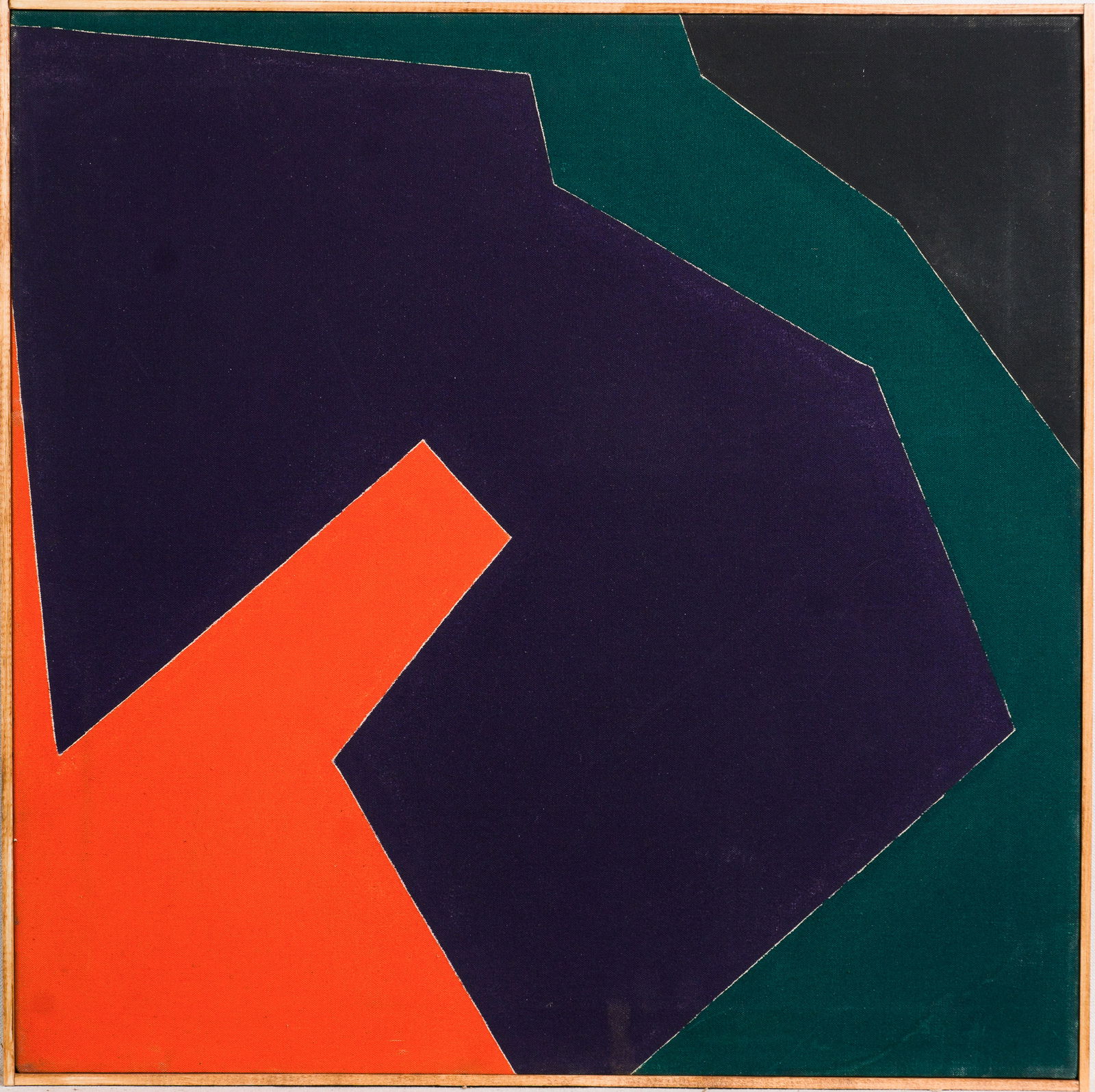 Vintage American Modernist Minimalist Color Field Abstract Framed Oil Painting (1 of 4)