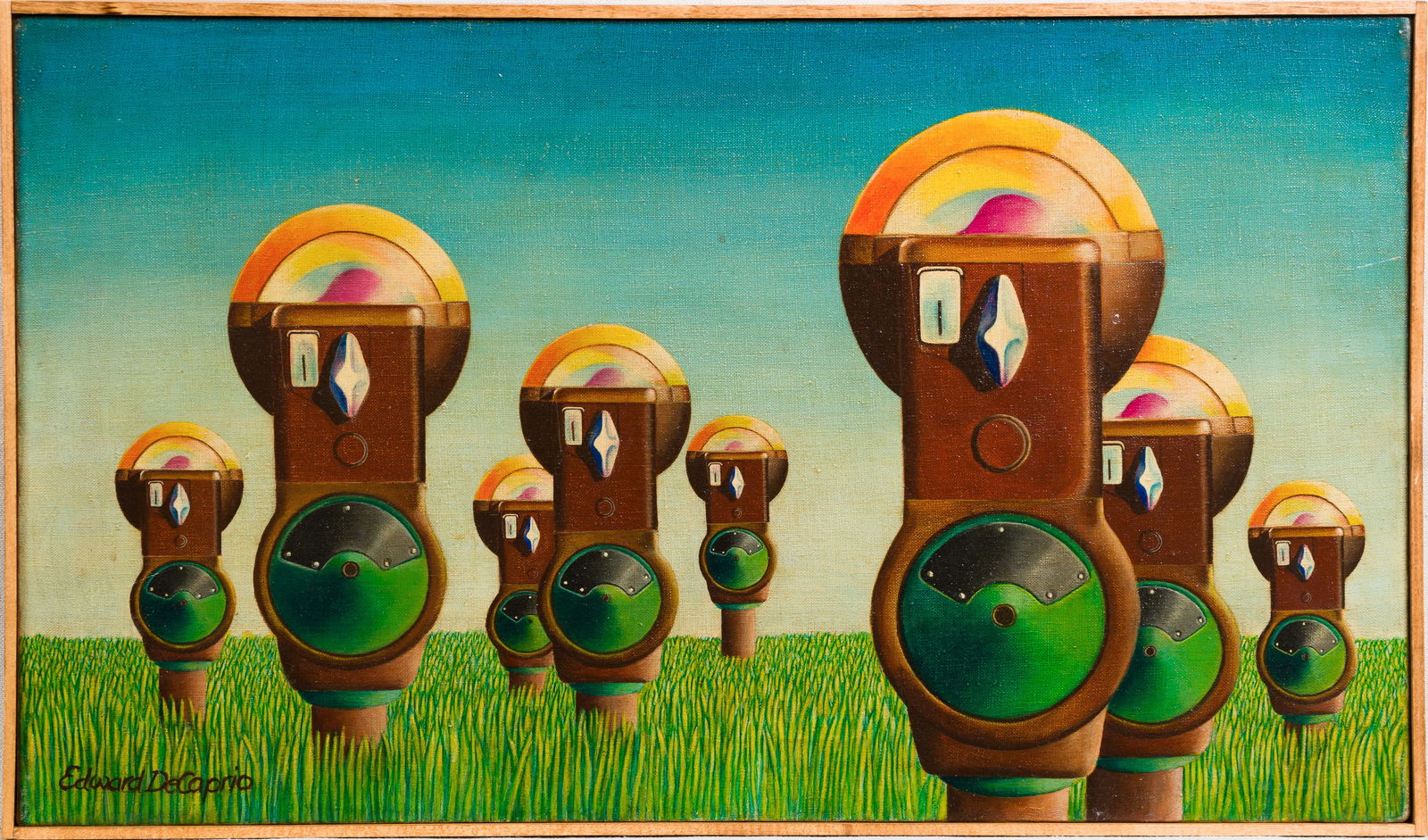 Edward DeCaprio Signed Surreal Landscape Framed Original Oil Painting (1 of 7)