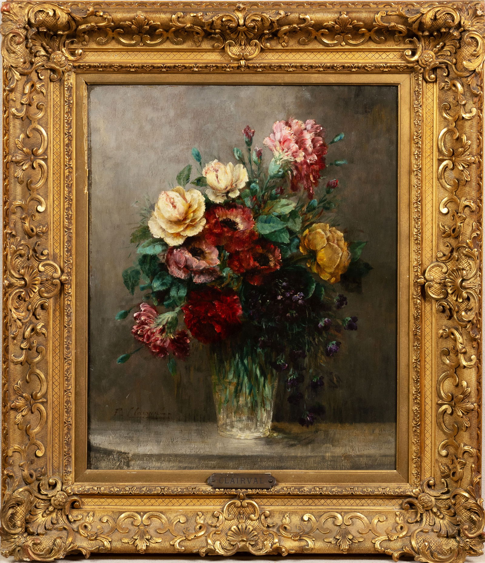19th Century French Impressionist Finely Framed Flower Still Life Oil Painting (1 of 6)