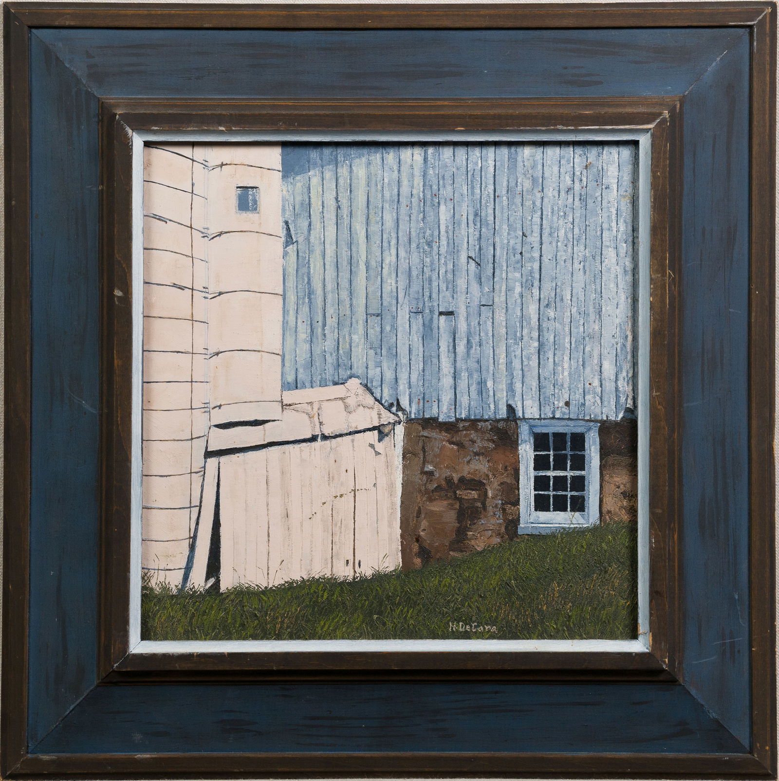 Vingtage Rural American Farm Regionalist Framed Landscape Oil Painting (1 of 6)