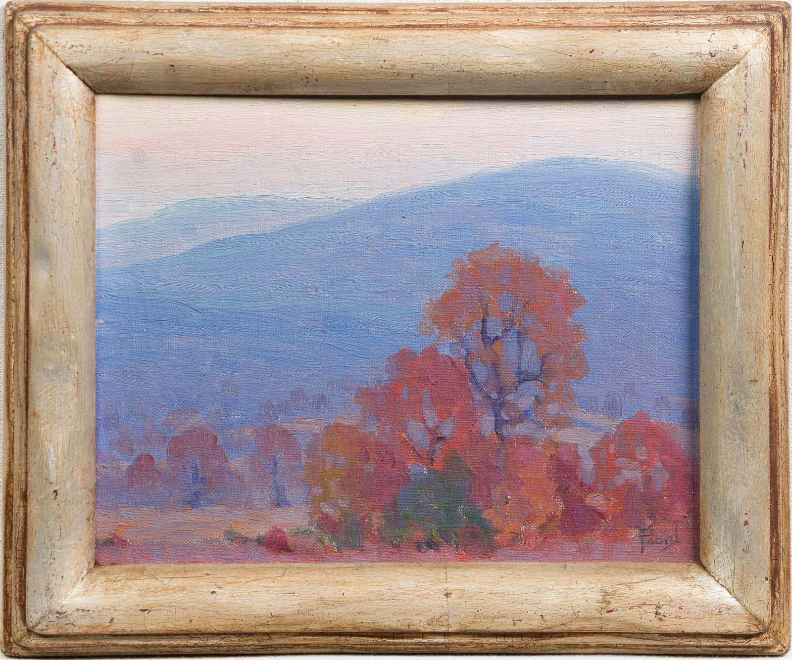 Antique American Impressionist Landscape Framed Fall Oil Painting (1 of 5)