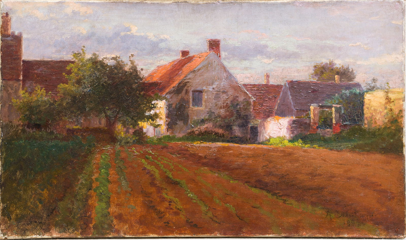 Signed Exhibited Important European Farm Barbizon School Landscape Oil Painting (1 of 5)