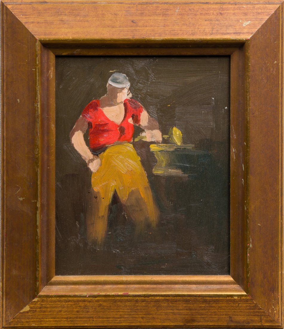 American WPA School of Thomas Hart Benton Oil of a Blacksmith (1 of 6)