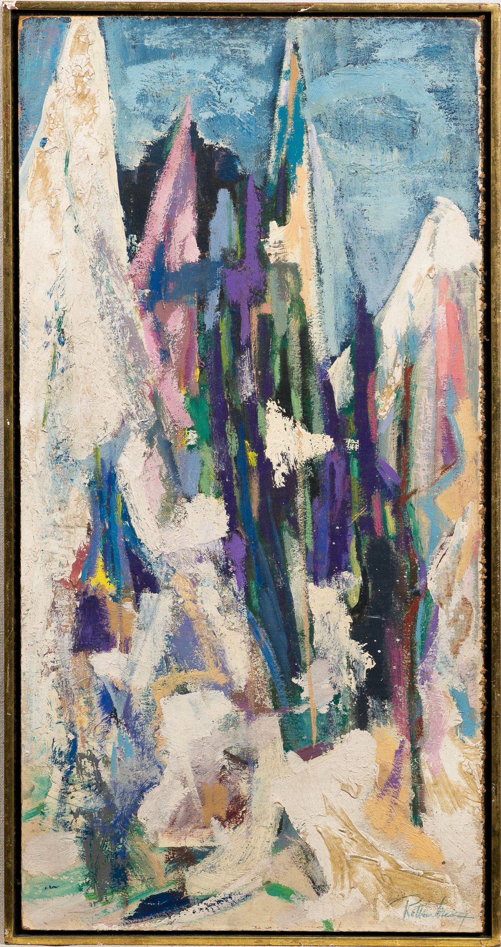 Finely Painted American Abstract Expressionist Woman Artist Mid Century Oil Painting (1 of 5)