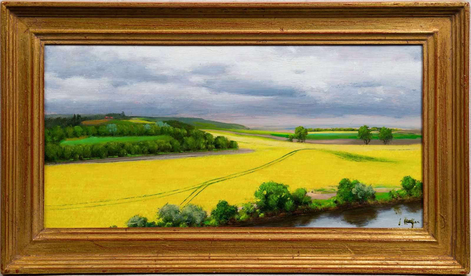 Joseph Keiffer B.1952 American Modernist Contemporary Panoramic Farm Landscape Oil Painting (1 of 7)