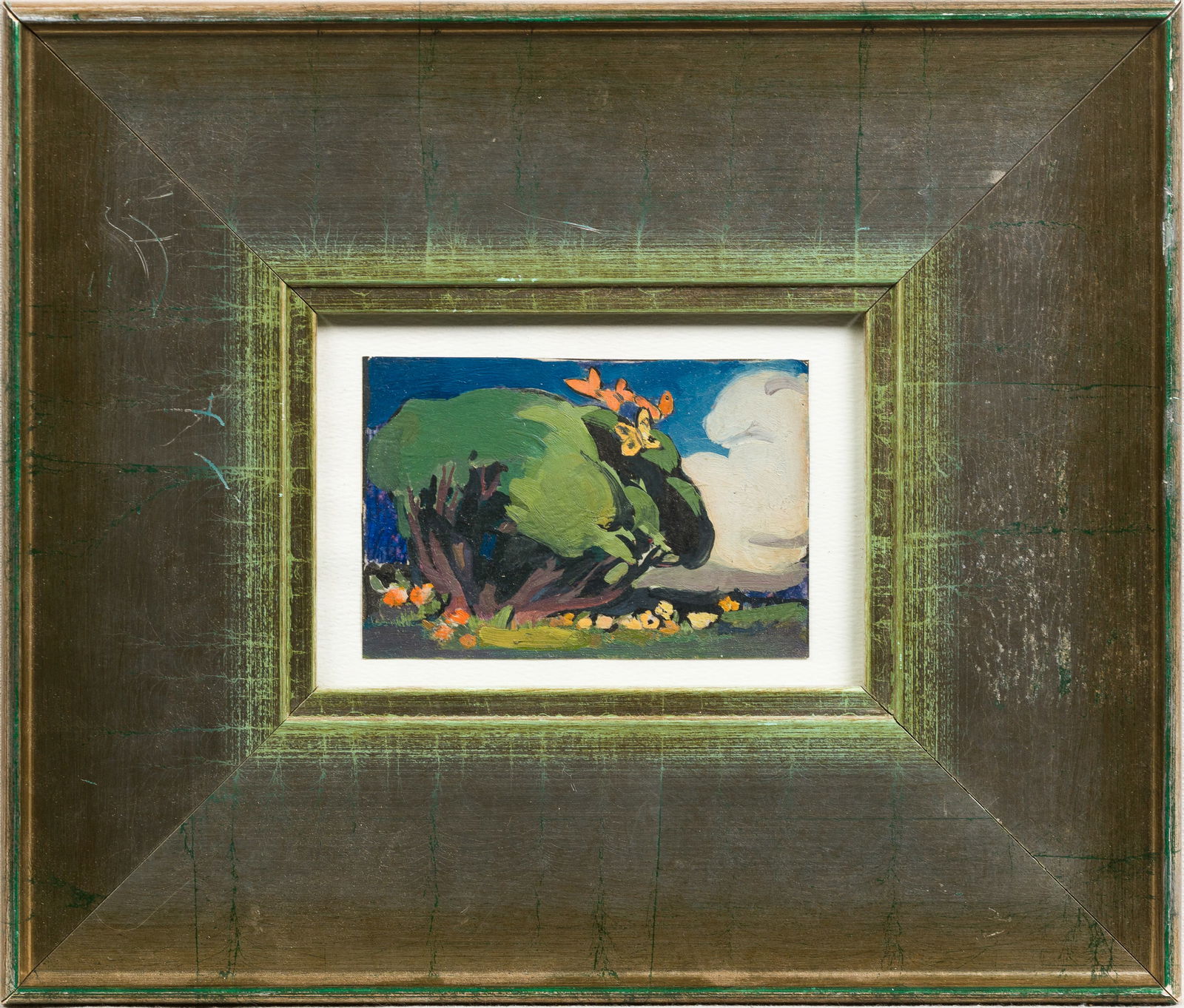 Antique American Modernist Butterfly Landscape Oil Painting Sketch Surreal Attributed Arthur Dove (1 of 4)