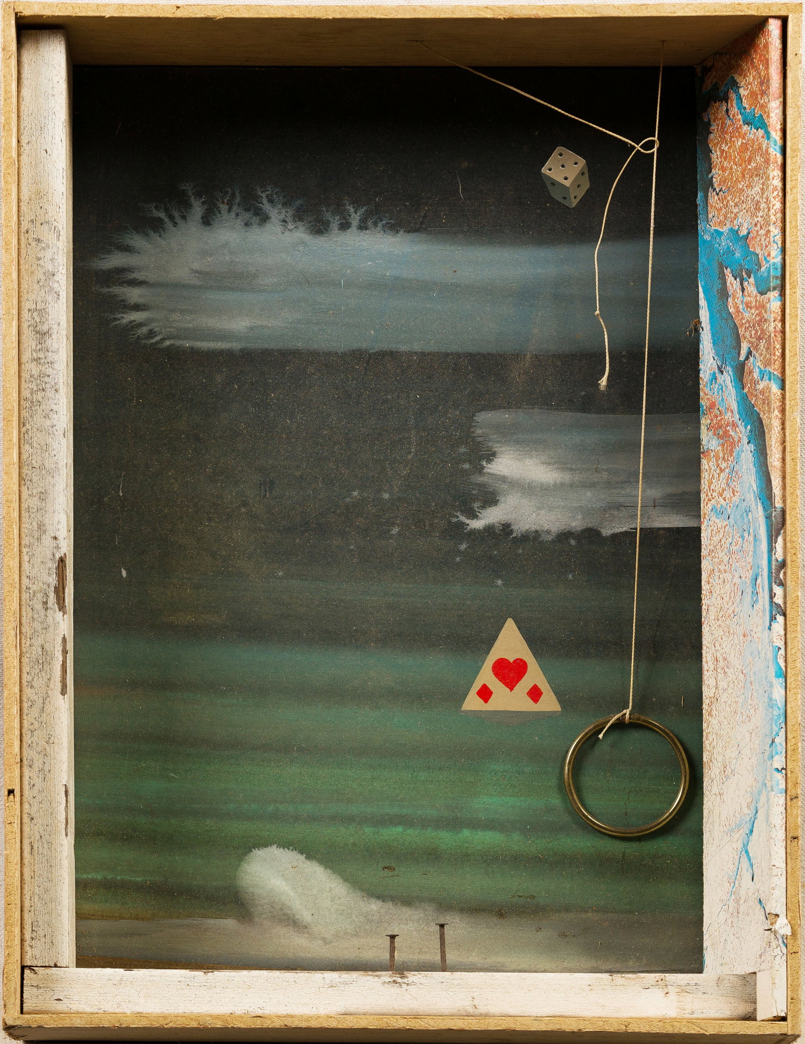Vintage American Modernist Surreal New York City Assemblage Painting Joseph Cornell School (1 of 6)