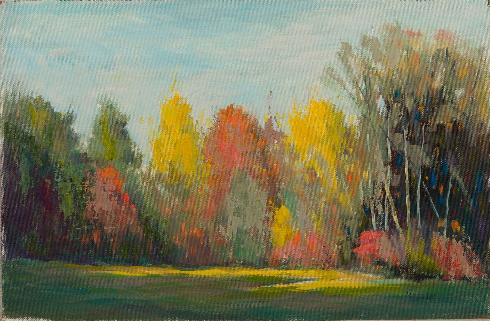 Signed American Impressionist Fall Landscape Oil Painting by Louis Absolon (1 of 5)