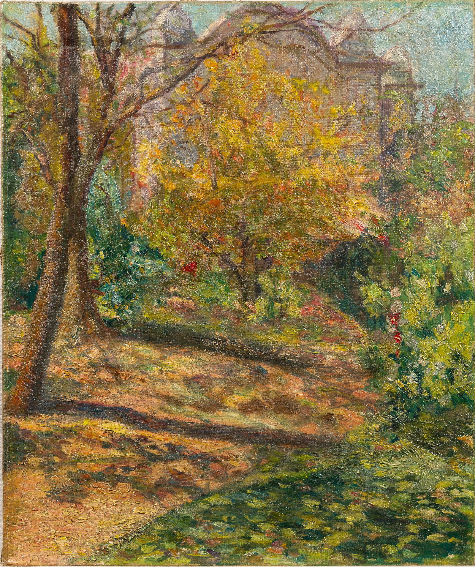 Antique American Impressionist Central Park Landscape Early 1900s Original Oil Painting (1 of 4)