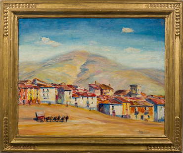 Max Kuehne 1880-1968 Large Nicely Framed American Impressionist Southwest Landscape Oil Painting: Oil on canvas. Framed. Signed. Image size, 30L x 24H.