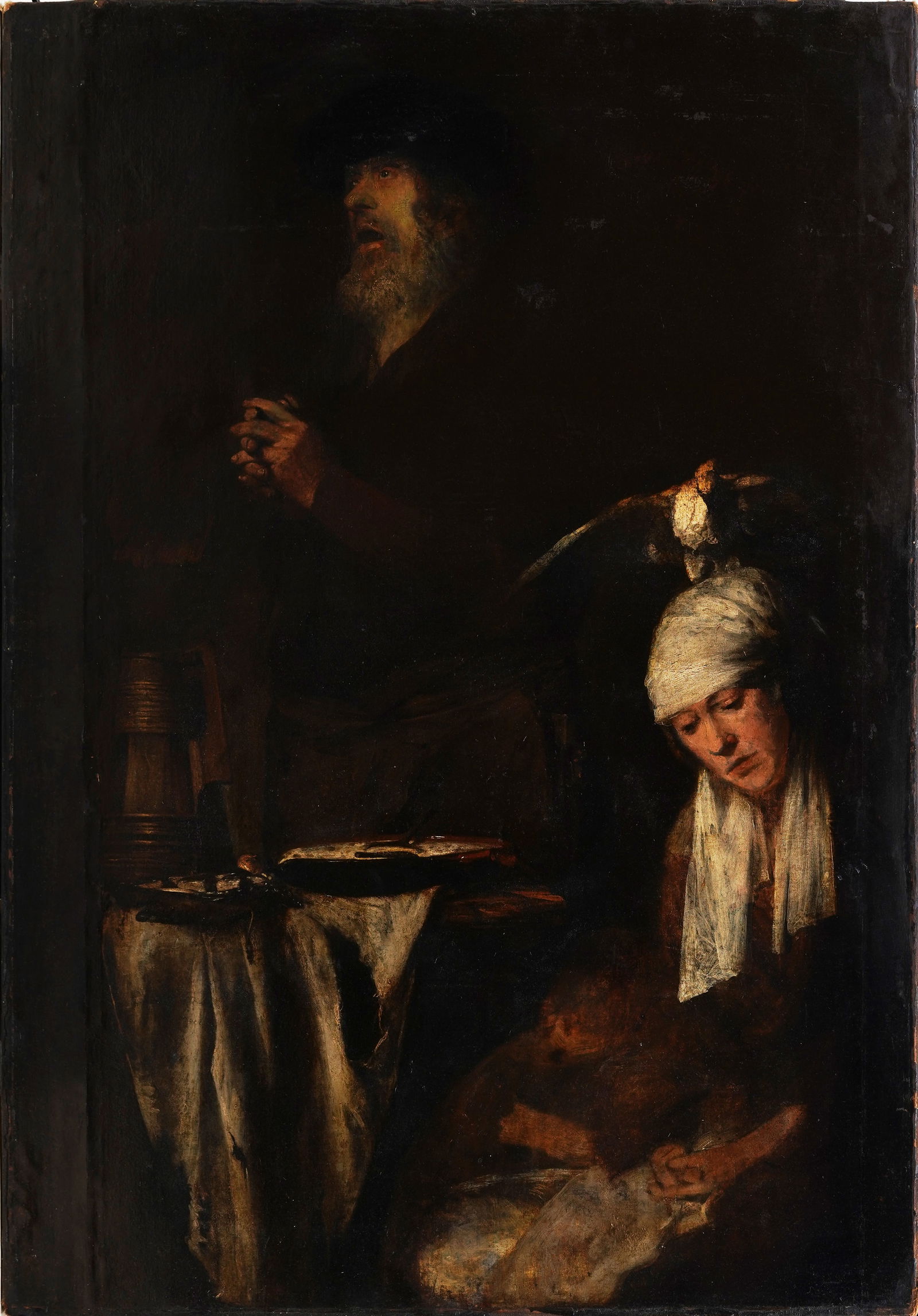 Important New York City Estate Old Master Dutch Large Portrait Painting Circle of Rembrandt (1 of 8)