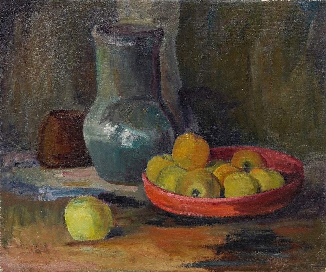 Antique American Impressionist Fruit Still Life Original Oil Painting by Elanor Colburn (1 of 4)