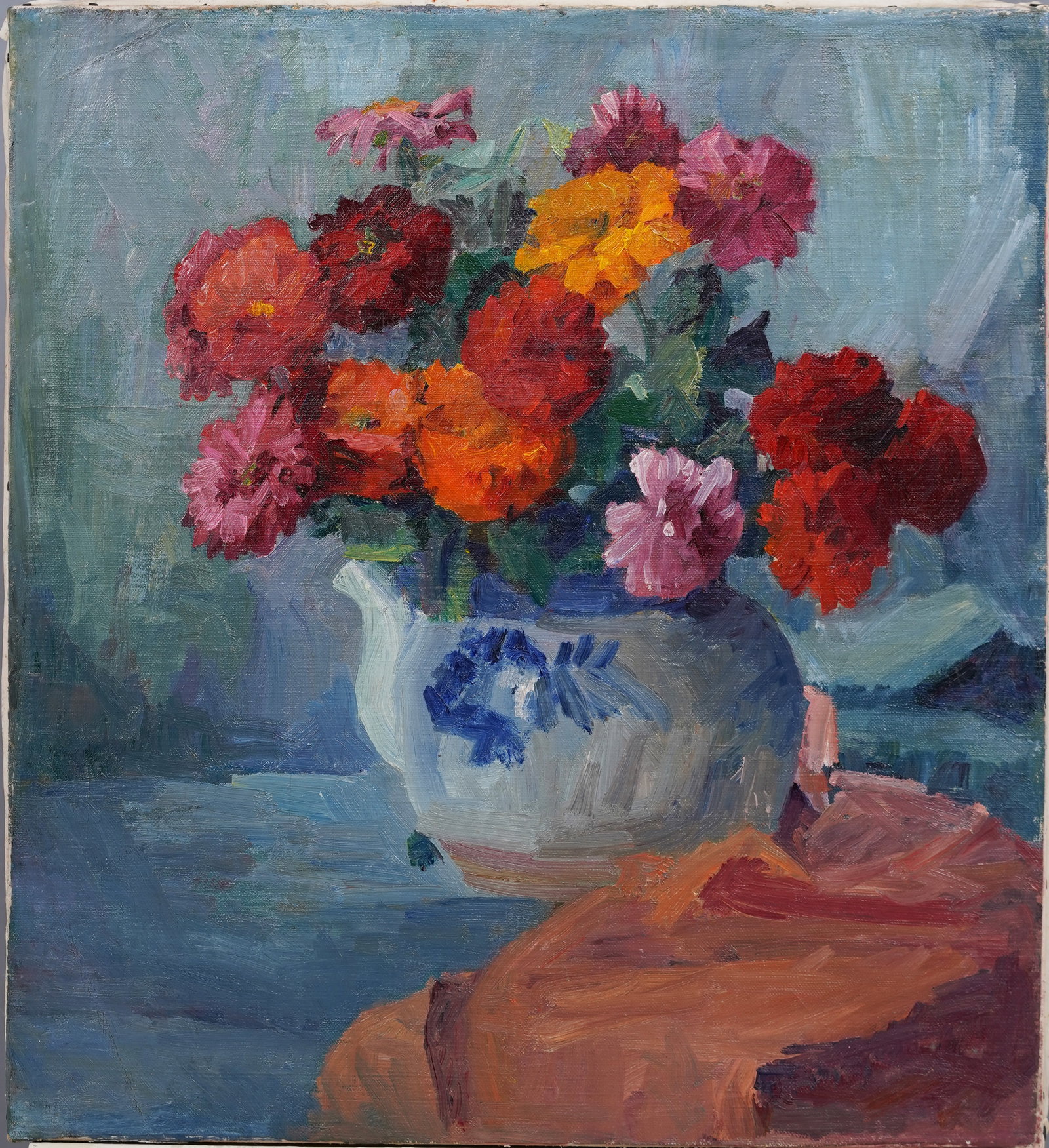Antique American Impressionist Flower Still Life Original Oil Painting: Antique American impressionist still life oil painting. Oil on canvas by Elanor Ruth Eaton Gump Colburn (1866 - 1939). Please see all images for condition and size.