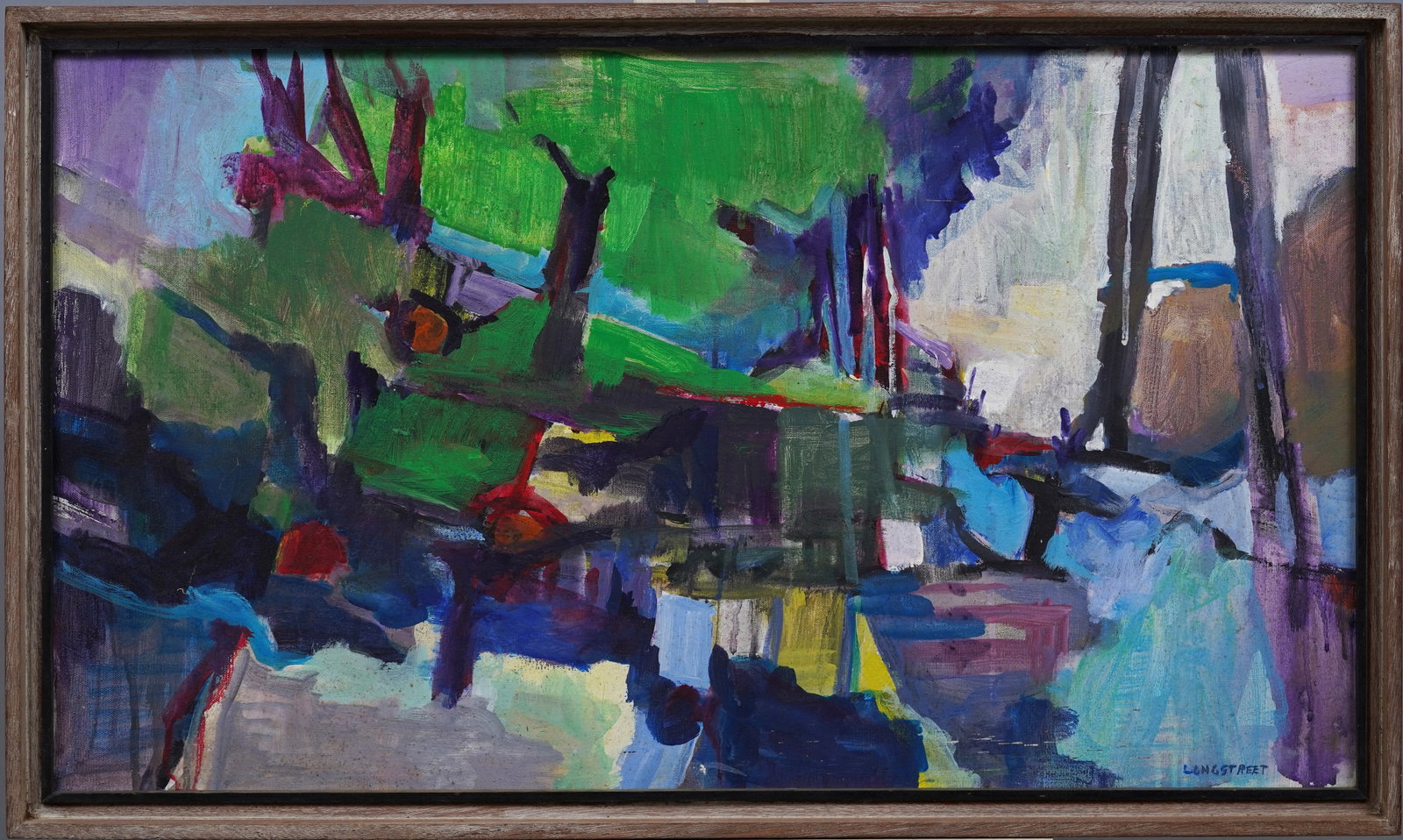 Antique American Abstract Expressionist Woman Artist Framed Exhibited Original Oil Painting: Antique American abstract oil painting. Oil on canvas. Signed. Framed. Please see all images for condition and size.