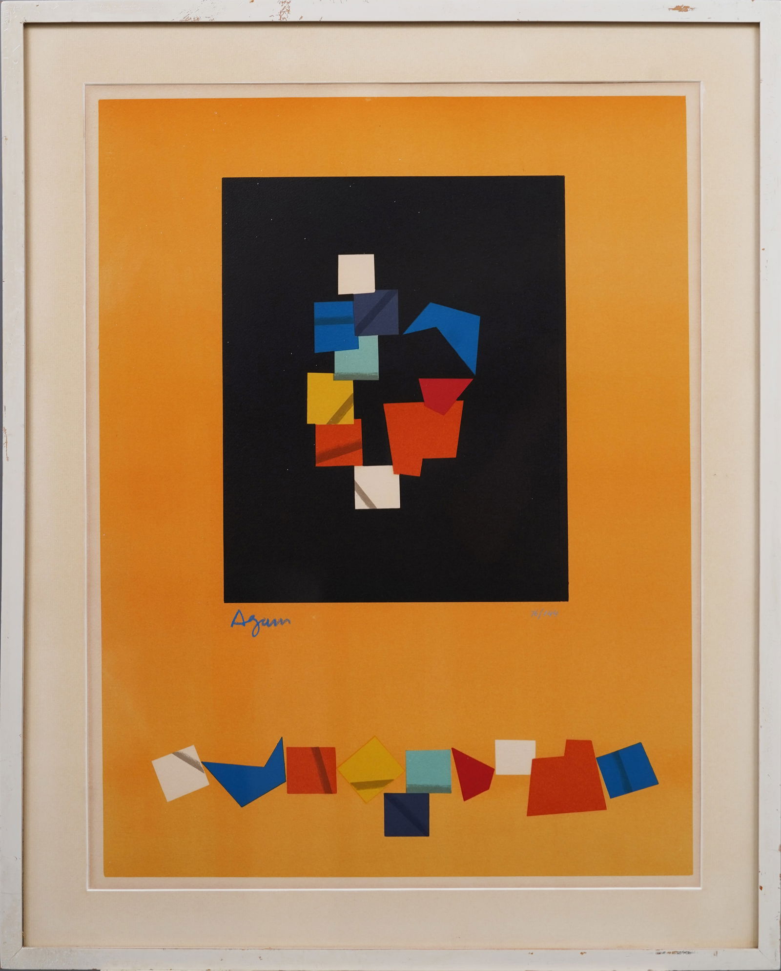 Yaacov Agam Signed Limited Edition Rare Geometric Framed Print (1 of 7)