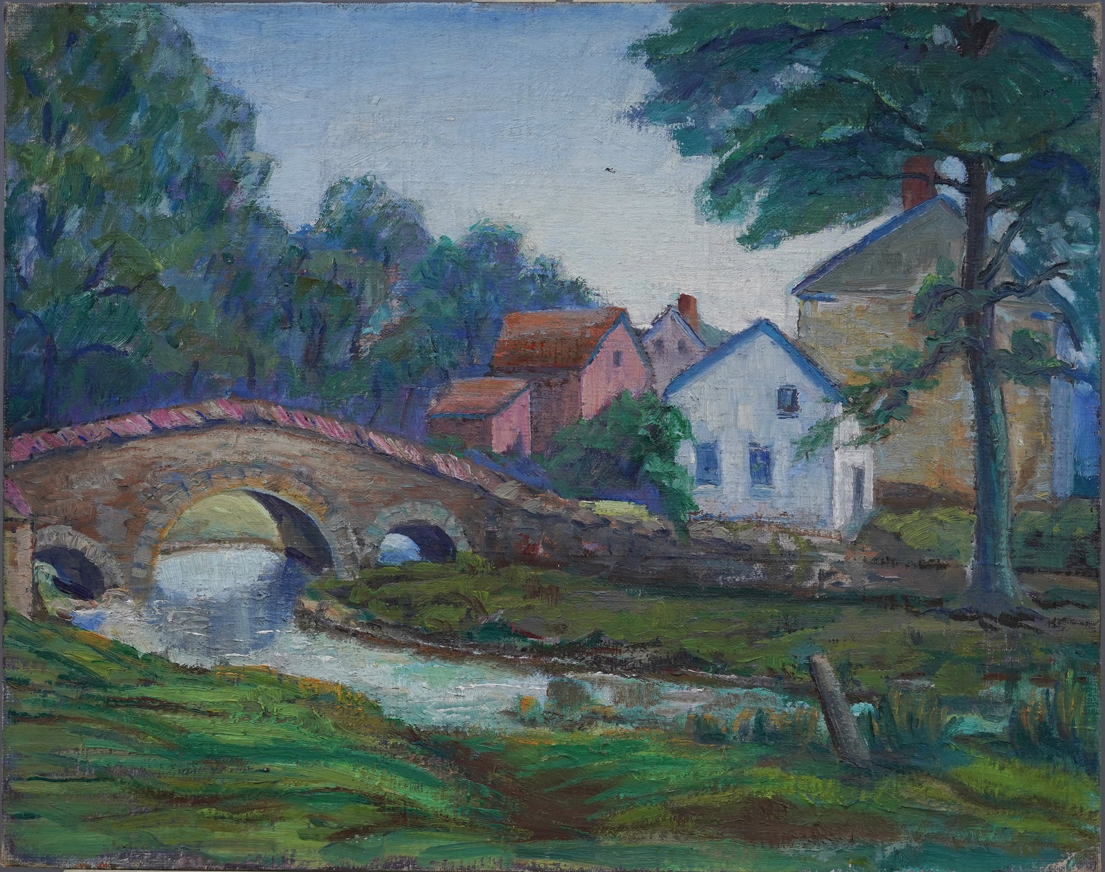 Boston School Impressionist Landscape Antique American Original Oil Painting (1 of 4)