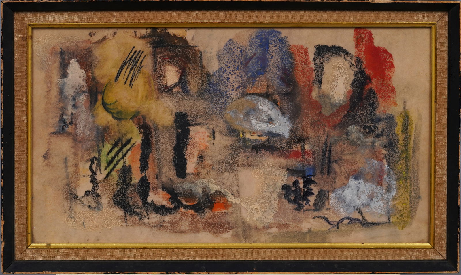 Important New York Estate Art Deco Abstract Expressionist Antique American Framed Original Painting (1 of 7)