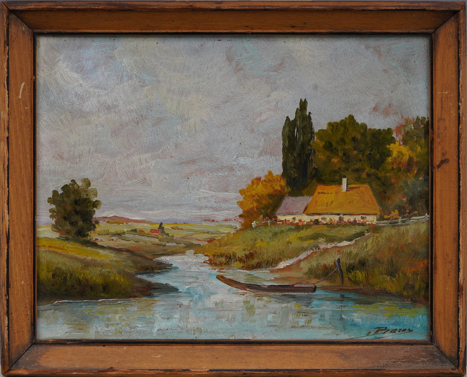 Antique American Impressionist Signed Framed Oil Painting: Antique American impressionist oil painting. Oil on board. Signed. Framed. Please see all images for condition and size.