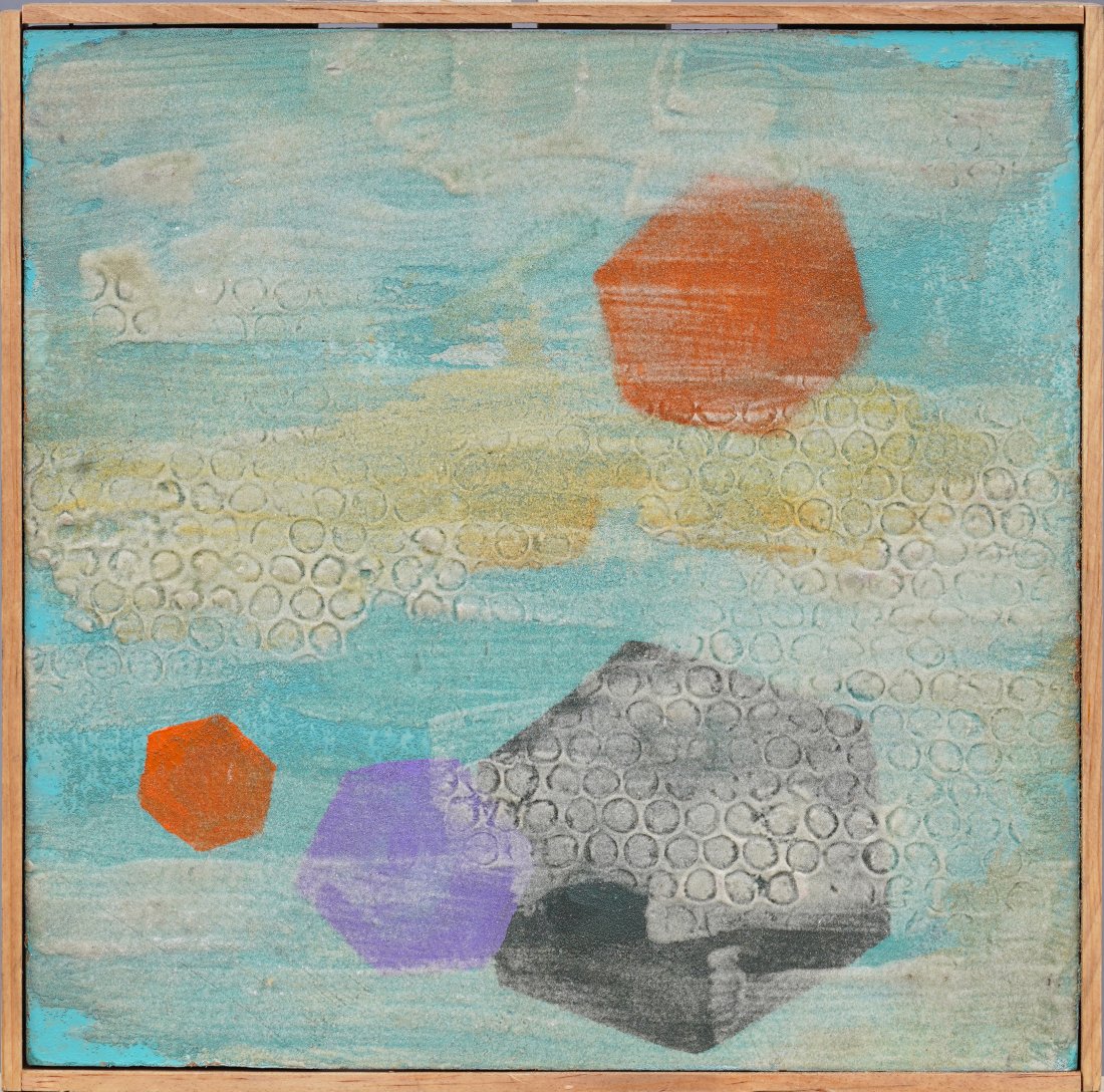 Vintage American School Modernist Abstract Expressionist Ice cream Sunday Original Oil Painting: Antique American modernist oil painting. Oil on board. Framed. Please see all images for condition and size.