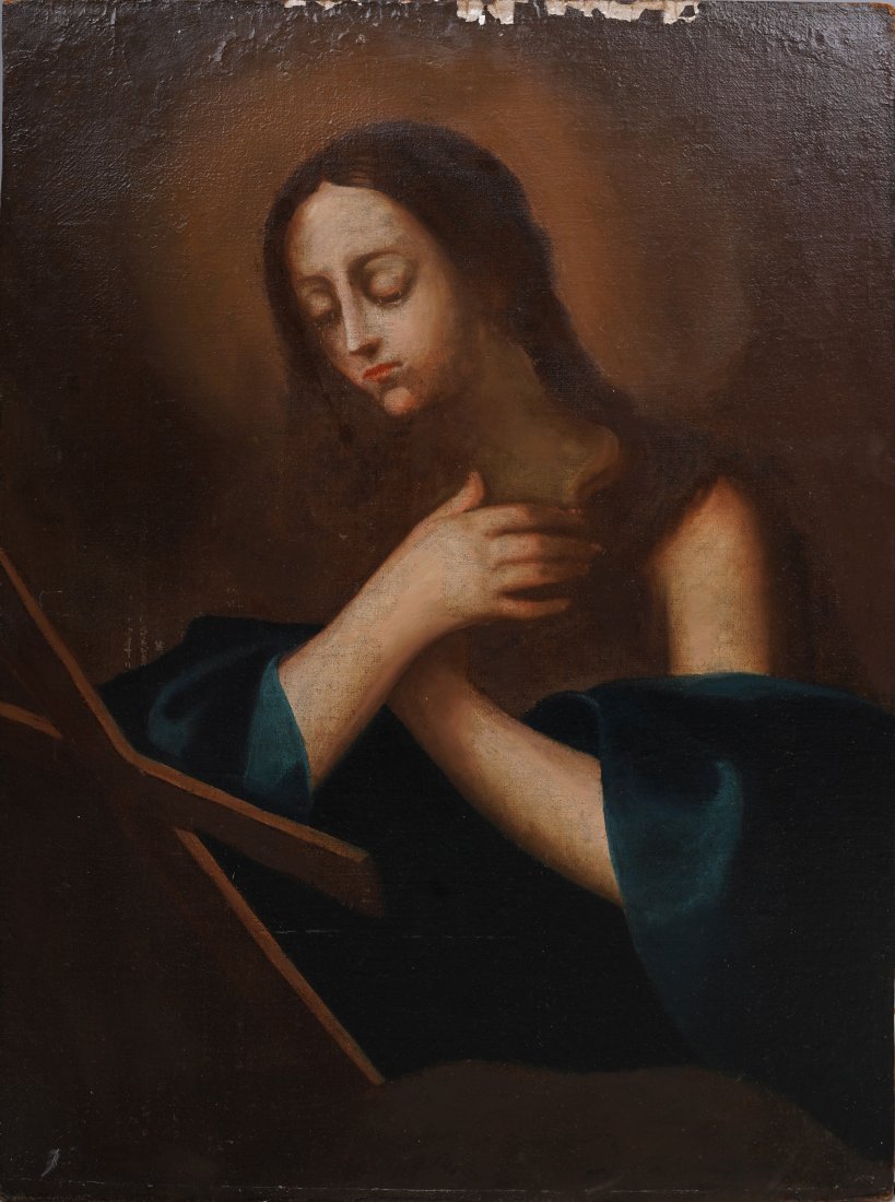 Antique 17th or 18th Century Old Master Madonna Portrait Original Oil Painting (1 of 4)