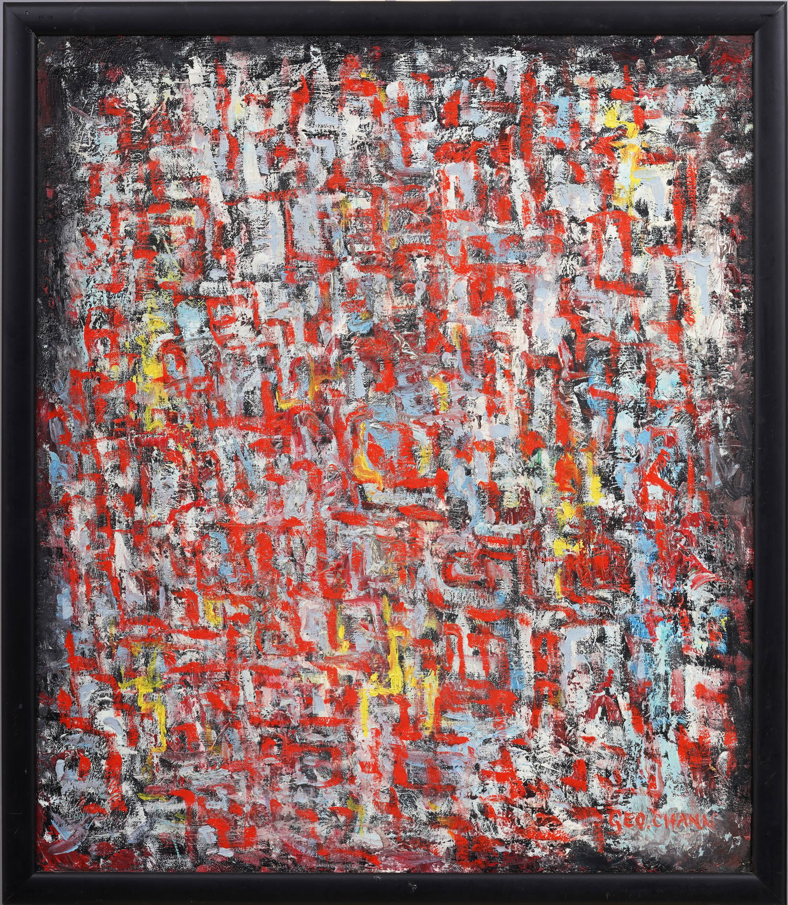 George Chann 1913 -1995 Antique American Chinese Abstract Expressionist Original Oil Painting (1 of 7)