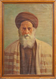 Antique Orientalist Wise Elder Portrait Original Framed Oil Painting: Antique orientialist oil painting. Oil on canvas. Signed. Framed. Please see all images for condition. Size is measured and written on the back of the painting. The first size is the overall size, the