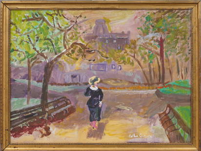 Antique Signed French Modernist Fauvist Paris Park Framed Original Oil Painting: Vintage French modernist park oil painting. Oil on canvas. Signed. Framed. Please see all images for condition. Size is measured and written on the back of the painting. The first size is the overall