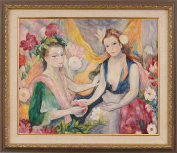 Signed Antique American Impressionist Young Women Portrait Signed Original Framed Oil Painting: Antique American impressionist portrait oil painting. Oil on canvas. Signed. Framed. Please see all images for condition. Size is measured and written on the back of the painting. The first size is th