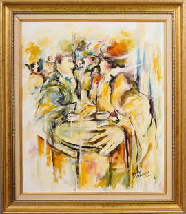 Zamy Steynovitz (1951 - 2000) Signed Opera Scene Impressionist Original Polish Oil Painting: Antique Polish oil painting by Zamy Steynovitz (1951 - 2000). Oil on canvas. Signed. Framed. Please see all images for condition. Size is measured and written on the back of the painting. The first si