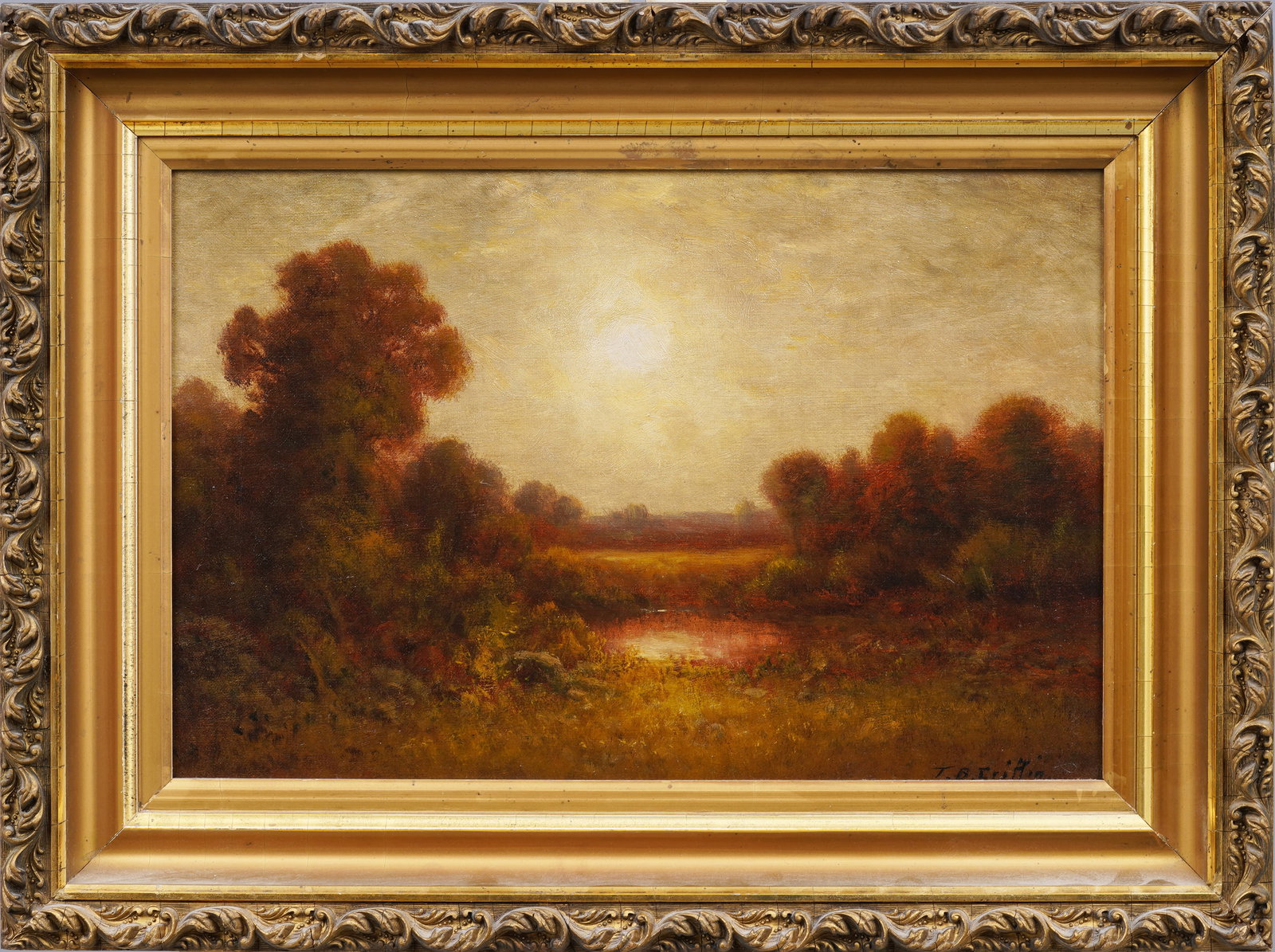 Thomas Griffin (1858-1918) Important Hudson River School American Luminous Landscape Oil Painting (1 of 6)