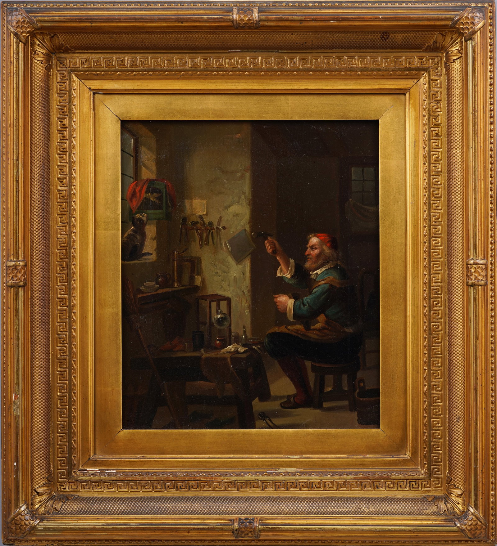 Antique Dutch Interior Scene Finely Framed Original Oil Painting (1 of 6)