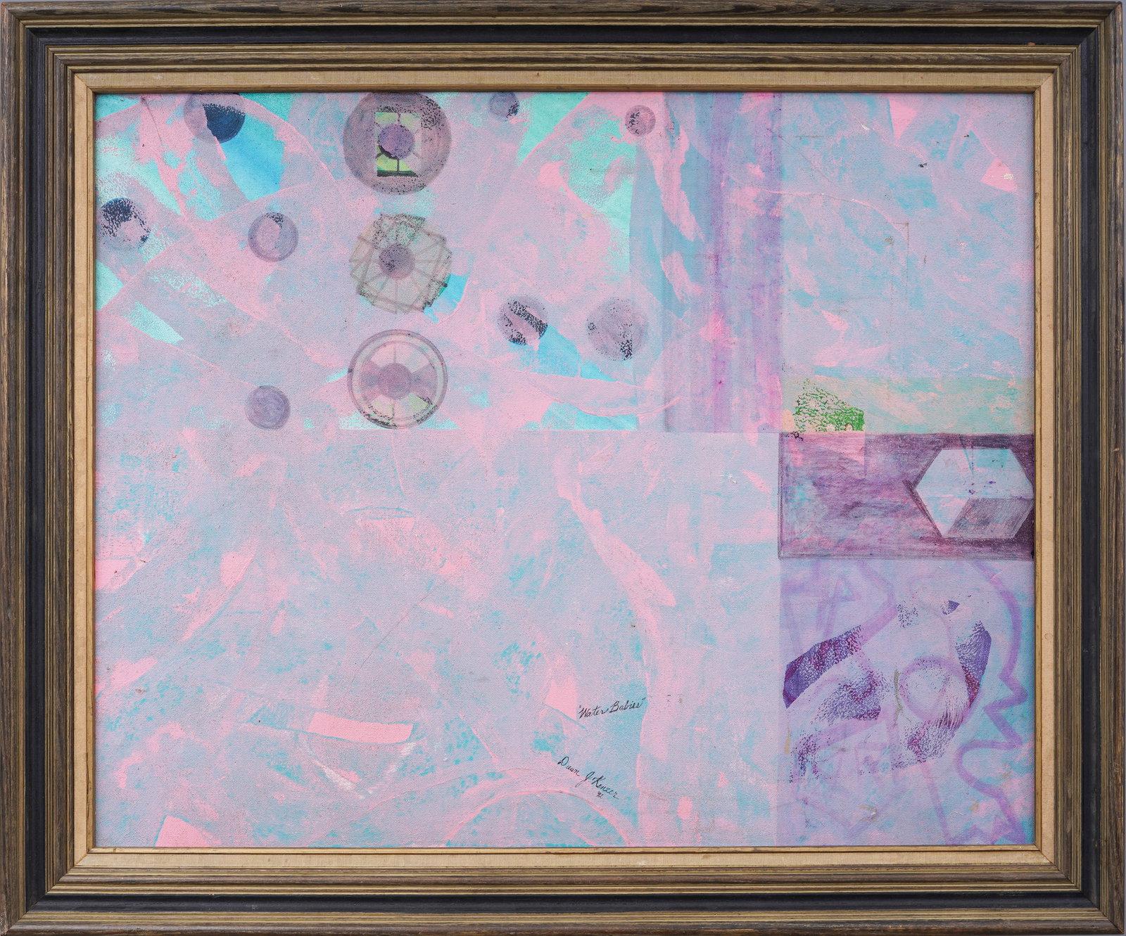 Vintage Mid Century American Signed Female Modernist Abstract Framed Original Oil Painting (1 of 5)